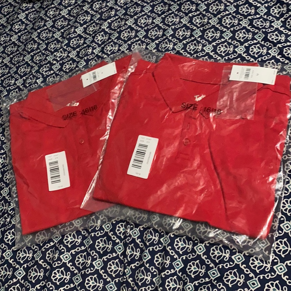 Two NWT Girl Justice Uniform Polo Shirts. Brand New Never Worn. Size: 16/18